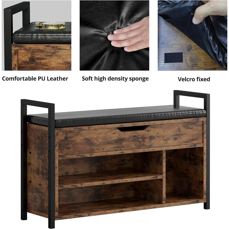 2-Layer Shoe Entryway Bench w/ good Boxes